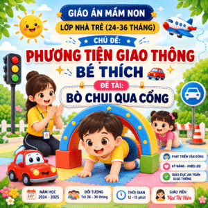 Bài giảng mầm non lớp nhà trẻ 24–36 tháng: Bò chui qua cổng